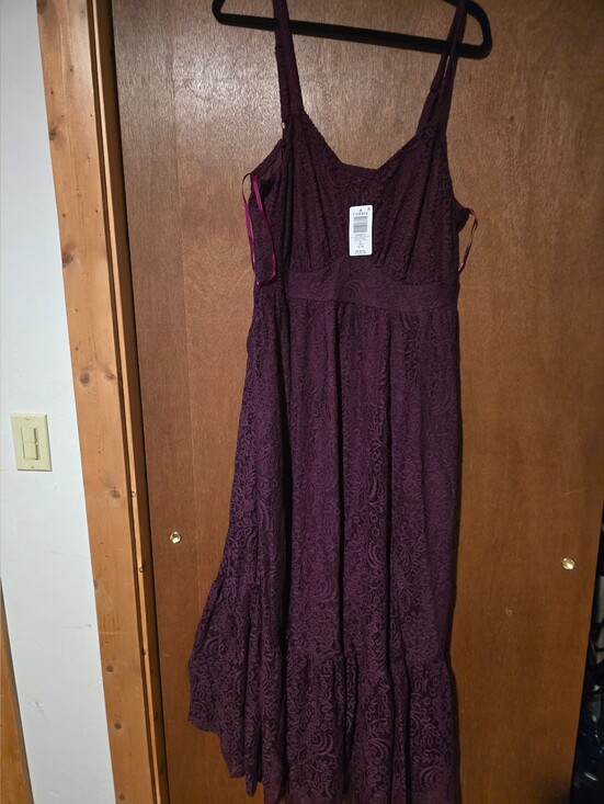 torrid Dresses & Skirts - torrid Dark Plum Lace Tiered Maxi Dress